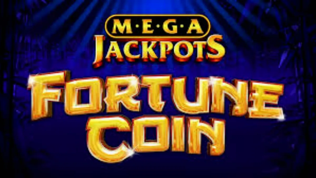 Visual mewah dari permainan slot Fortune Coin Mega Jackpot dengan latar belakang istana emas dan simbol koin keberuntungan.