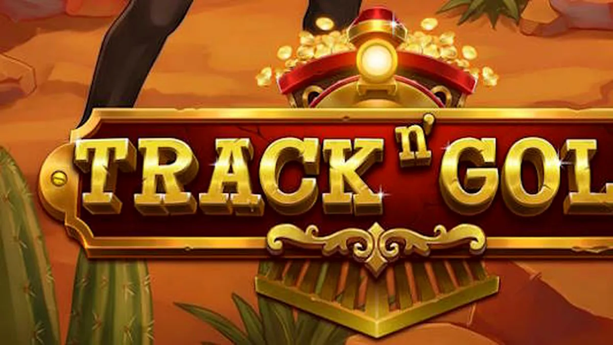 Tampilan visual kereta uap klasik dalam game slot Track n Gold